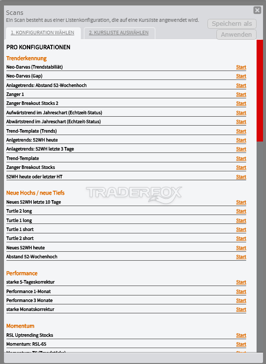 Die 14 besten Aktienscreener im Test (u.a. TradingView, stock3, Finviz, AktienGuide) TraderFox Aktienscanner