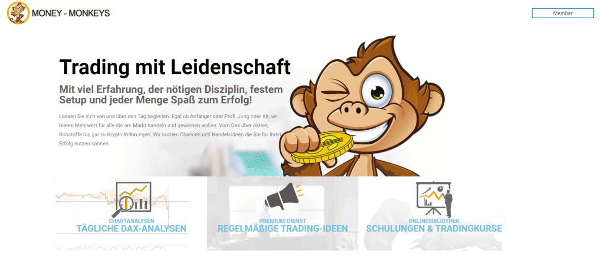 Money-Monkeys.com: Erfahre hier alles über das Trading-Angebot von Dr. Martin Kawumm uebersichtliches design der money monkeys webseite