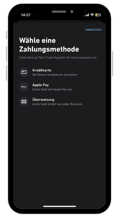 Trade Republic, der beliebte Online Broker im Fokus: Erfahrungen, Kosten, Seriosität, Test (2025) zahlungsmethode auswaehlen in der trade republic app